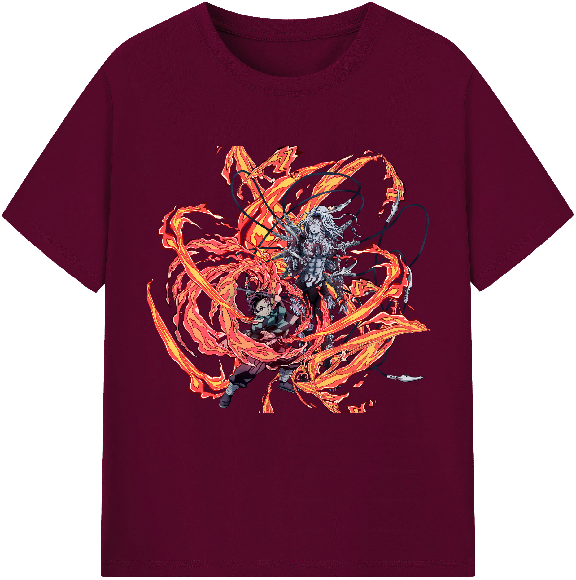 （画像用） 鬼滅の刃 竈門 炭治郎／かまど たんじろう Kamado Tanjirou レディースカジュアルプリントTシャツ（綿100％）